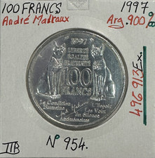 100 FRANCS COMMEMORATIVE (1997) André Malraux - Monnaie en Argent // TTB