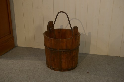 Ancien seau puits bois - ancien,