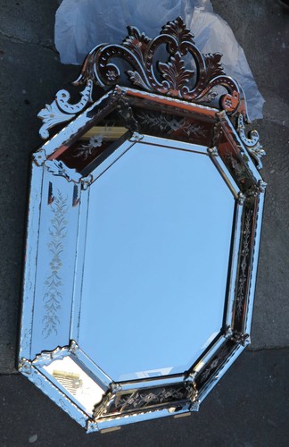 1880 miroir venise octogonal - 1880',