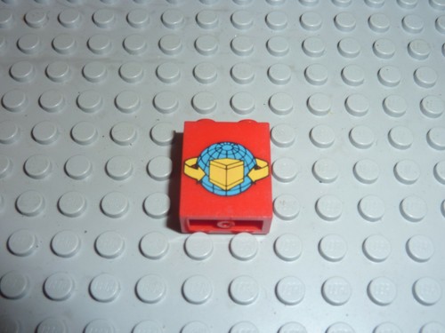 Lego red panel 1x2x2 solid - panel,