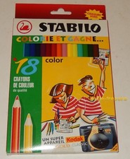 Ancien SET de 18 CRAYONS de COULEUR STABILO Concours KODAK 1998 FUN Gold Classic