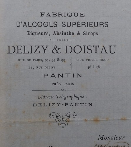 Facture 1893 distillerie - facture,