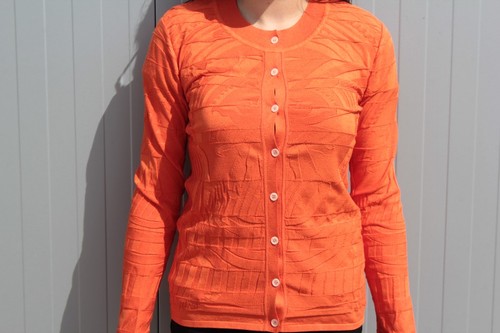 Hermes cardigan orange - hermes, soie