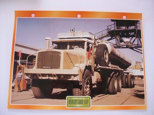 Carte fiche camion travaux - carte,