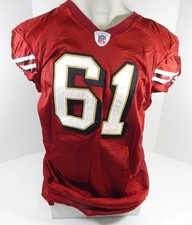 2004 San Francisco 49ers Sam Rayburn #61 Jeu Émis Rouge Jersey 48 DP60998