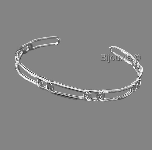 Bracelet jonc motif chaîne - bracelet,