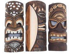 3 Masques Muraux Tiki 30Cm 3 Masques Tiki En Hawaii Surfer Masque Neuf