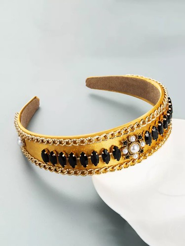 Serre tête noir jaune - serre-tête,