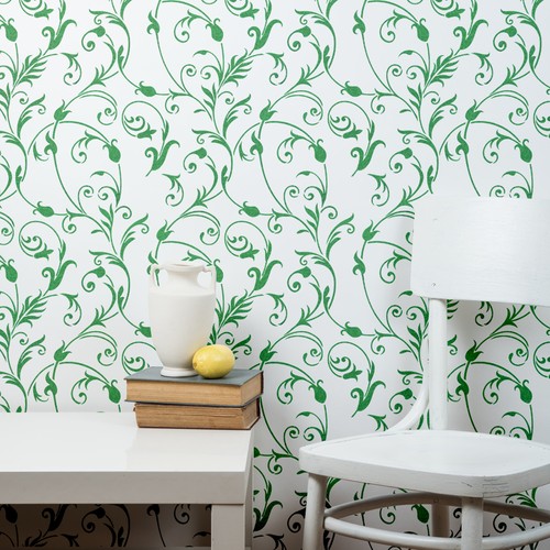 Grand pochoir mural floral - ,