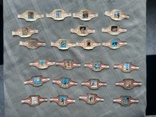 HERGÉ TINTIN ENSEMBLE DE 23 BAGUES À CIGARE SÉRIE ROYAL FLUSH 1980 TRÈS BON ÉTAT