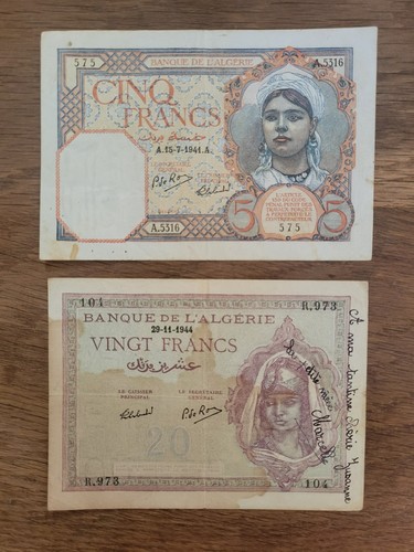 Algérie billets anciens de - algérie,