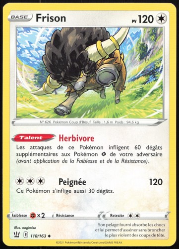 Carte pokémon frison 118 163 - carte,