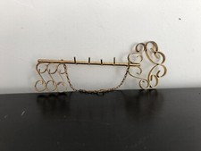 porte clé mural vintage en laiton clef design 70s fer forgé ancien déco doré