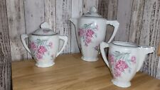 Cafetière + sucrier + pot à lait porcelaine Limoges C.F.P. 