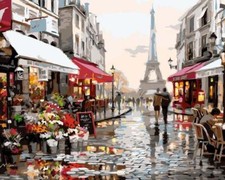 Peinture par numéros sans cadre Couple à Paris