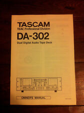 Tascam Teac DA-302 DAT original owner's manual - English