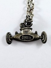 PORTE-CLÉS - SHELL 1960s Bolide, Gravé X-100 Multigrade - F1 Métal Vintage -