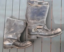 Bottes de Vol Pilote Aéronavale Marine Indochine AFN cuir ORIGINAL Aviation