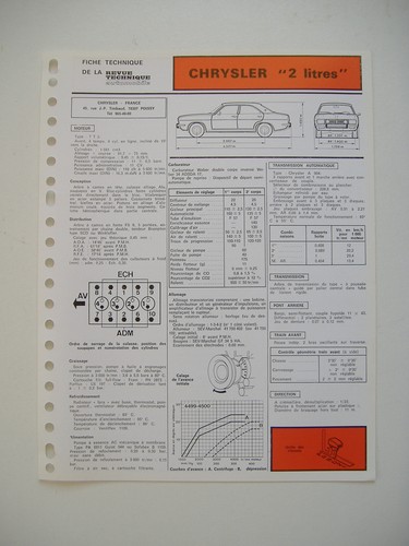 Fiche technique rta chrysler - fiche,