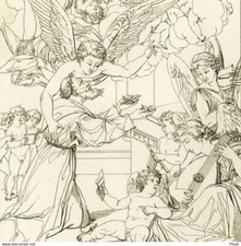 Leonello Spada Vision de Saint François d'Assise Ange Saint - Gravure originale