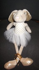 doudou peluche lapin beige doré tutu blanc pois LOUISE MANSEN 39cm - état NEUF -