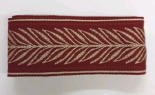 PASSEMENTERIE HOULES GALON TISSE ROUGE  MODELE IMPERIALE 0.85 M X 75 MM