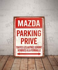 Plaque métal vintage Mazda parking privé Enseigne Garage Décoration voiture