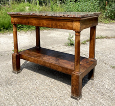 Console EMPIRE de salon/couloir/chambre.. du 19ème en noyer & marbre en Bon état