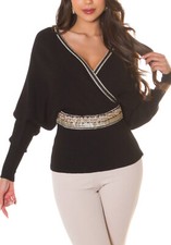 Pull Femme Beige Noir