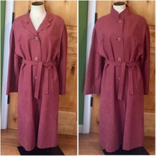 Anthro FEMITEX 2-Pocket Dusty Rose Lined Belted Trench Coat EUC M 8-10; EUR 40