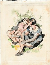 GRAVURE MODERNE XXème -  SUZANNE TOURTE - LITHOGRAPHIE LES JEUNES AMIES