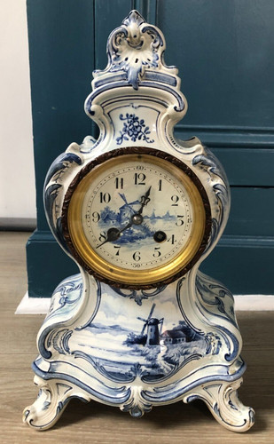 Ancienne pendule faïence - pendule,