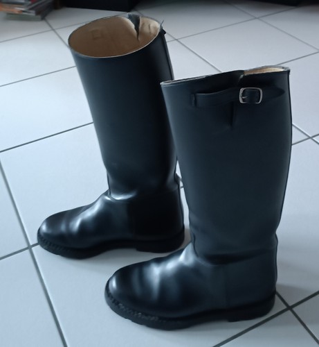 Bottes moto cuir noir - , type