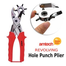 Amtech Cuir Pince Poinçon Tournant Tête 6 Tailles Œillet Rivet Trou Outil