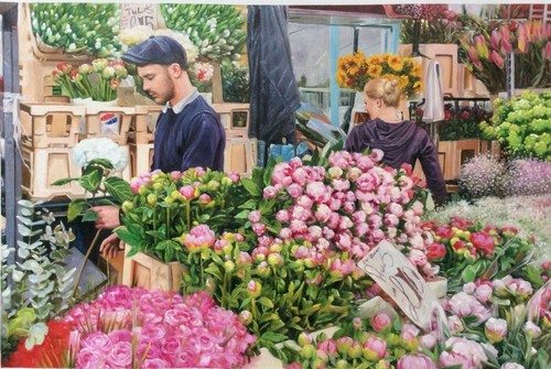 Scene marché aux fleurs - scene,