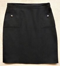 JUPE NOIRE EN LAINE ET CACHEMIRE APOSTROPHE TAILLE 42