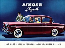 Automobile - Brochure Dépliante Singer Gazelle - 1950