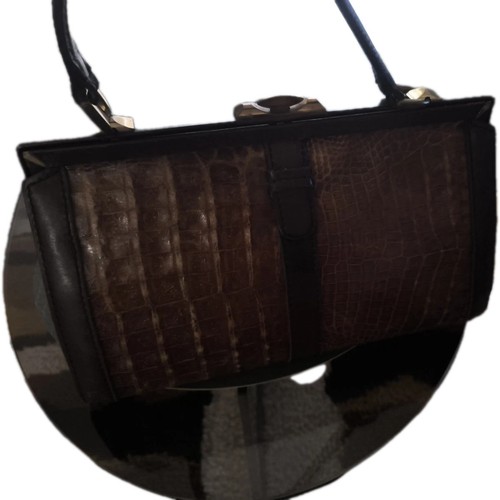 Ancien sac cuir crocodile - ancien,