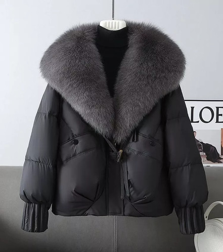 Doudoune noire courte - noire, col