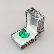 Bague cabochon en cristal de Lalique bijoux accessoires de mode vert élégant ...