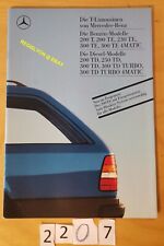 MERCEDES SERIE T W124 S124 200/ 300 Break Prospectus Allemand 40 pages 2/1989