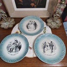 3 assiettes parlantes Sarreguemines thème '' Légumes ''