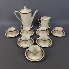 Service À Thé En Porcelaine Allemagne Théière Crémier Tasses Assiettes Blanc Or