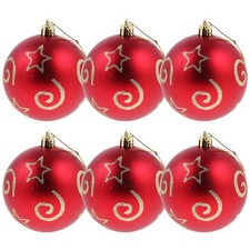  6pcs décorations d'arbre de Noël suspendues balles décoratives de vitrine