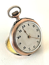 Montre de col en argent 800 et vermeil.