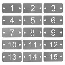 Étiquettes rectangulaires en métal creux numérotées en acier inoxydable avec ...