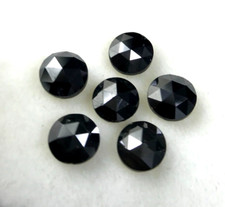 1,20Ct/6Pcs 3,5Mm Diamant Naturel Loose Rond Lot De Diamants Couleur Noire