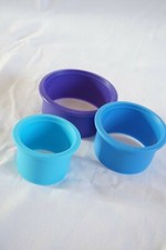 Trio déco emporte pièces  Ø : 9 cm, 7,5 cm, 6 cm bleu TUPPERWARE **NEUF**