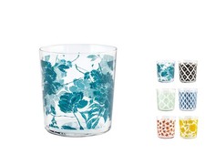 Coffret de 12 verres colorés Starck en verre décoré H&H cc 350