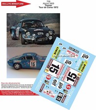 DECALS 1/43 REF 0730 ALPINE RENAULT A110 THERIER TOUR DE CORSE 1972 RALLYE RALLY